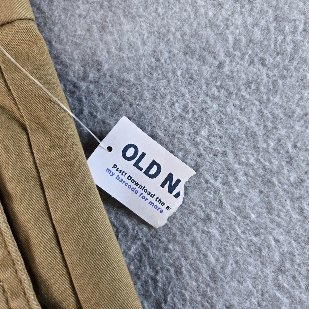 Old Navy Pants Mens 38x30 Beige Chino Relaxed Cotton‎ Spandex Pleated Pockets